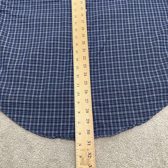 Polo By Ralph Lauren Halpern Button Down Shirt Mens 16 32/33 Blue Plaid Cotton - Picture 11 of 14